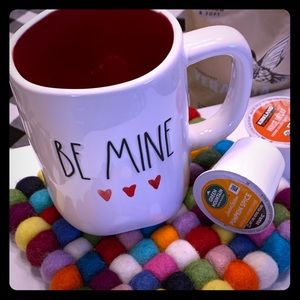 Rae Dunn BE MINE 3 heart coffee mug-red